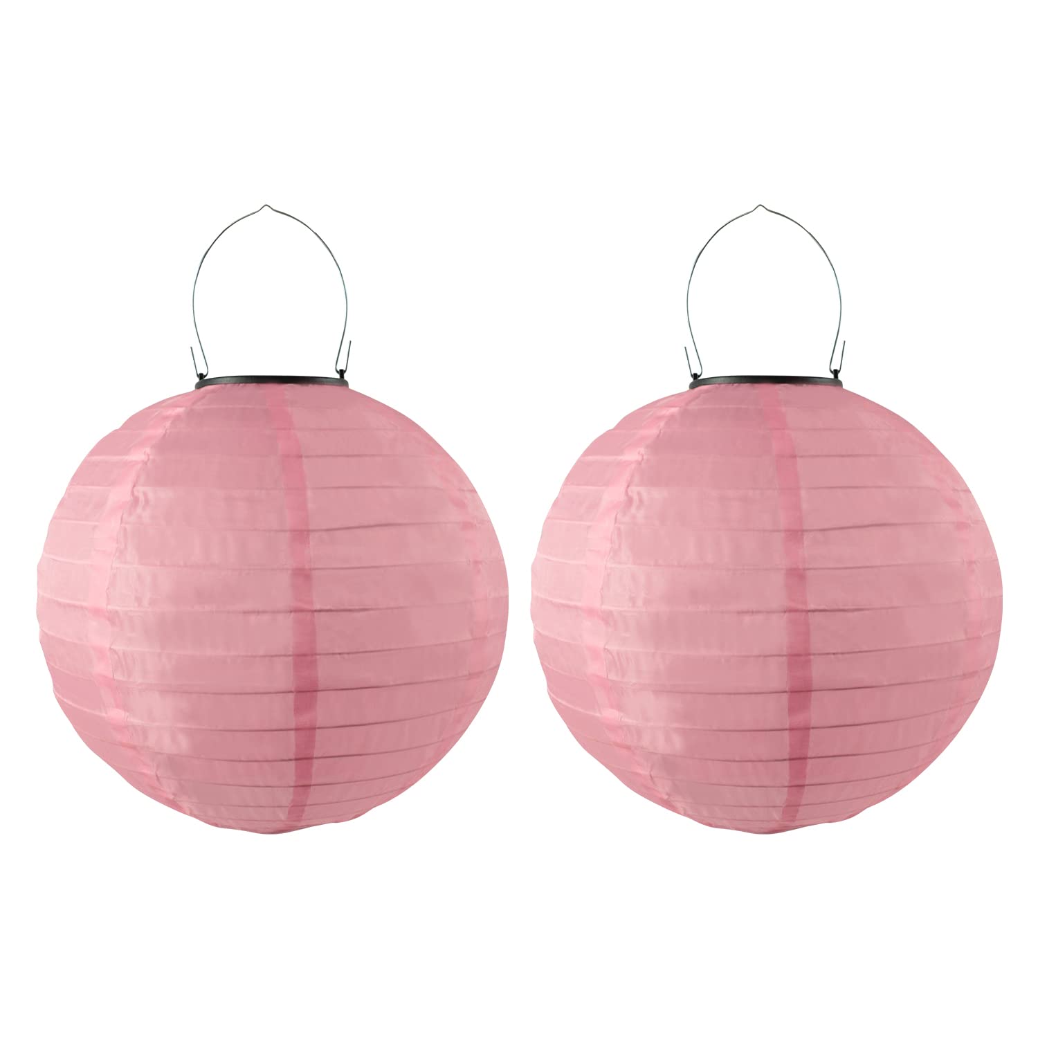 Himmel Solar LED Lantern Light, 2 Pieces, Waterproof Nylon, Solar Powered, 25 cm, for Garden, Wedding, Party Decoration (Multicoloured)