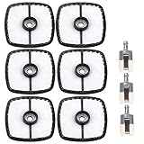 Dxent 6Pcs SRM225 Air Filter Fuel Filter for Echo A226001410 SRM210 GT200 GT225 GT230 SRM230 String Trimmer PB200 PB250 Leaf Blower PB250LN PE200 PE225
