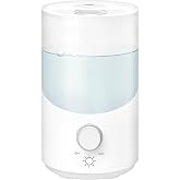 Cool Mist Humidifier for Bedroom, 3L Top Fill Ultrasonic Air Humidifier with Adjustable Knob Control, Quiet Operation, Auto Shut-Off, BPA-Free for Home, Baby, Office, Plants 3L