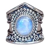 Clearance ! Ladies Vintage Ring,Vanvler Natural Gemstone Marquise White Opal Personalized Ring Women Boho Jewelry (9, Sliver)