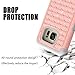 S7 Edge Case, MagicSky [Shock Absorption] Studded Rhinestone Bling Hybrid Dual Layer Armor Defender Protective Case Cover for Samsung Galaxy S7 Edge (Rose Gold/Grey)