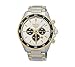 Seiko Men's Solar Chronograph Two-Tone Watch with Black Bezel