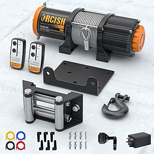TYT 12V Electric 4500 Lb ATV/UTV Winch Kit, Off-Road Waterproof Steel Cable Winch For Towing UTV/ATV Trailer Car, Complete Winch Kit With 2 Wireless Remote And Wired Handle In | Whizz - Foto 12
