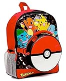 Pokemon Large Backpack and Pokeball Insulated Lunchbox Lunch Bag (Colors may vary)