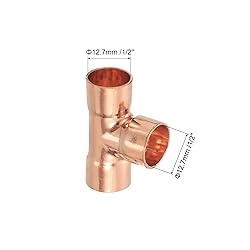 uxcell 25Pcs 1/2" x 1/2" x 1/2" Copper Reducing Tee