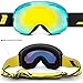 Juli Ski Goggles,Winter Snow Sports Snowboard Goggles with Anti-Fog UV Protection Interchangeable Spherical Dual Lens for Men Women & Youth Snowmobile Skiing Skating Gold