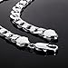 Cy trendy New Men's Fashion Jewelry 925 Sterling Silver Plated 12MM Curb Chain Necklace 20 inch (12mm width)