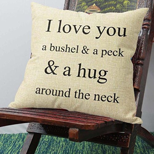 Clearance! Napoo I Love You A Bushel And A Peck Letter Print Sofa Bed Home Decor Pillow Case Cushion Cover