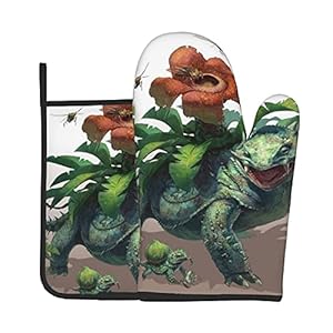 Xiaoxian Pokemon 64 Hittebestendige keukenovenhandschoenen, ovenhandschoenen en potdekselhandschoenen, veilig om te…