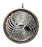 High Power Orgone Pendant - Double Sided Silver Metal Vortex, on black cord