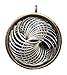 High Power Orgone Pendant - Double Sided Silver Metal Vortex, on black cord