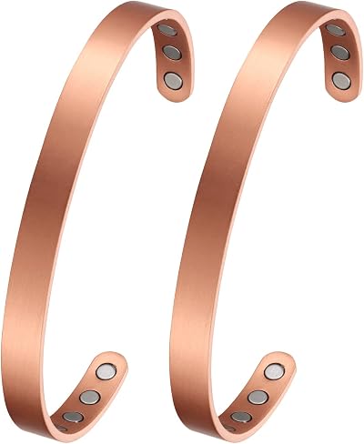 MagEnergy Copper Bracelet 99.9% Pure Copper Magnetic Bangle 8 Magnets 6.8 in