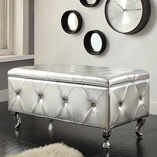 Amazon.com: Christies Home Living AC-BED16-SIL-BENCH Silver Crystal