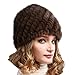 FURTALK Womens Girls Real Mink Fur Knitted Hat Winter Beanie Warm Cap