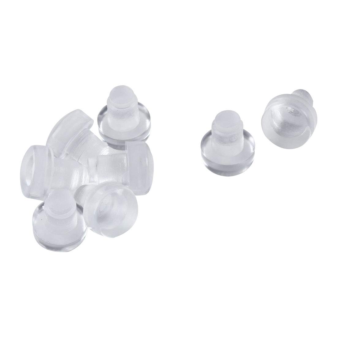 sourcingmap 8pcs 6mm Clear Flat Soft Stem Bumper Glide Patio Outdoor Furniture Chair Table