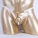 dPois Men's Low Rise G-String Bikini Lingerie with O-Rings and Beads Underwear White One Size(Waist: 66-100cm/ 26.0-39.0'')