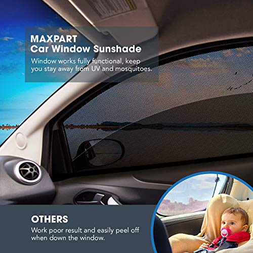 TWING Car Window Sun Shade Breathable Mesh Car Rear Side Window Shade Sun Visor Protector Blocks 99% UV Rays Keeps Your Vehicle Cool Car Mosquito Net Curtains for Most Sedans SUV Truck (Universal Fit)