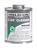 Weld-On 10201 C-65 Clear PVC/CPVC/ABS/Styrene Cleaner, Low-VOC, 1 quart Can with Applicator Cap, Metal Can