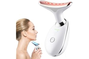 IHELOL Neck Face Massager, 3-in-1 Facial Massager, Face Sculpting Tool with Vibration, Thermal, Portable Multifunctional Facial Device（White）
