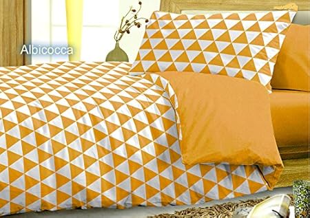 Smartsupershop Double Bed Complete Miro Elegance In Italian Cotton Made In Italy Classic Model Choose Your Favorite Color Albicocca Bianco Amazon Co Uk Kitchen Home