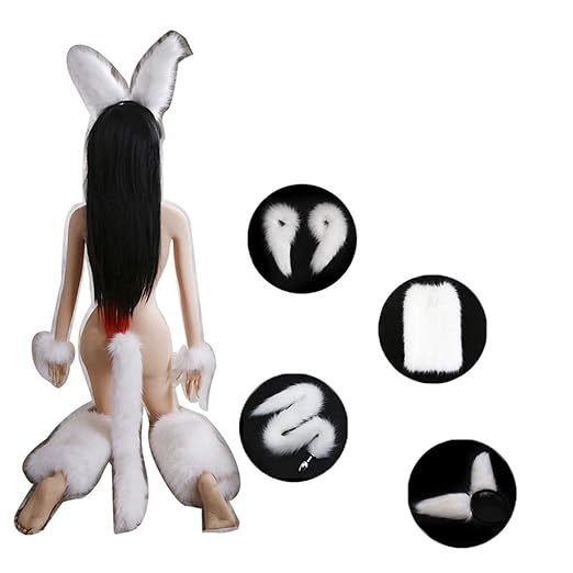 BDSM Metall Anal Schwanz 4 Stück Sex Toys, Männer Und Frauen Weiß Hund Schwanz Vorraum Anal Plug Anal