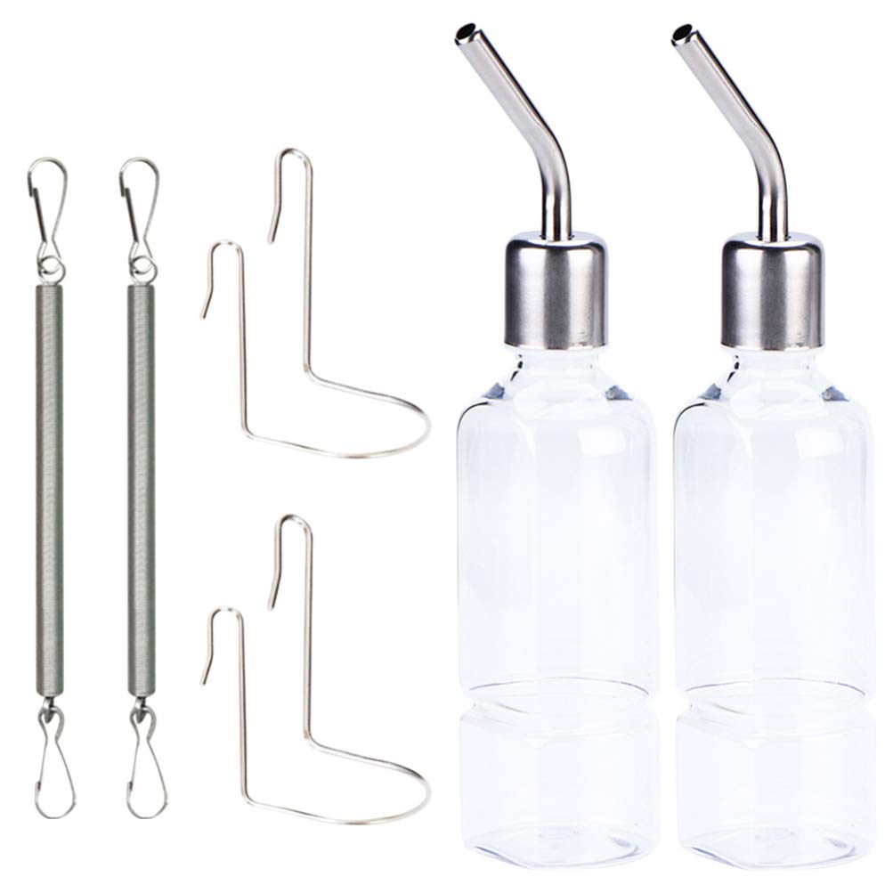 POPETPOP 2pcs Pet Drinking Water Bottle stainless steel water dispenser pet water dispenser rabbit water bowl guinea pig water bottle bunny water bottle plastic chinchilla drinking bottle