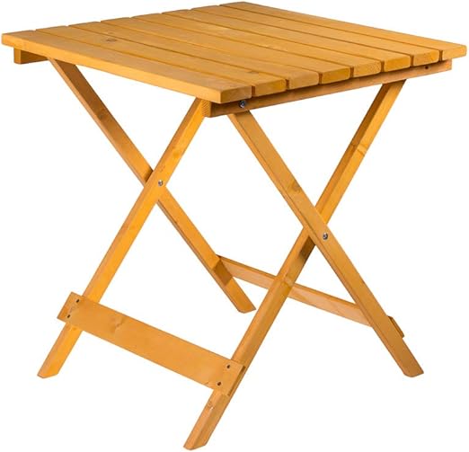 Square Folding Wooden Garden Table Foldaway Garden Coffee Side Table Suitable for Indoor and
