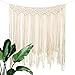 yazi Macrame Woven Wall Hanging Curtain Fringe Garland Banner Home Décor Handwoven - Boho Shabby Chic Bohemian Wall Decor - Apartment Dorm Living Room Bedroom Baby Nursery Art