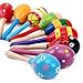 TinkSky Egg Shaker Kids Wooden Maracas Rattle Shakers Musical Educational Toys-2 Pcs (Random Color Pattern)