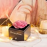 Miofula Preserved Real Rose Gift Box with Necklace & Earrings for Her view 3