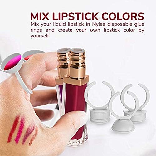 Nylea 120 Pack - Makeup Rings Tattoo Ink Rings Cups Makeup Glue Ring Cup for Eyelash Extension Nail