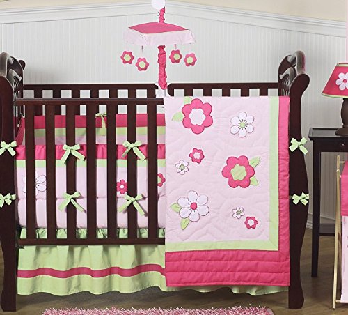 Sweet Jojo Designs Pink and Green Flower Fabric Memory/Memo Photo Bulletin Board