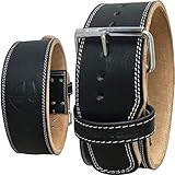 Steel Sweat Weight Lifting Belt - 4 Inches Wide by 10mm - Single Prong Powerlifting Belt That's Heavy Duty - Genuine Cowhide Leather - Texus