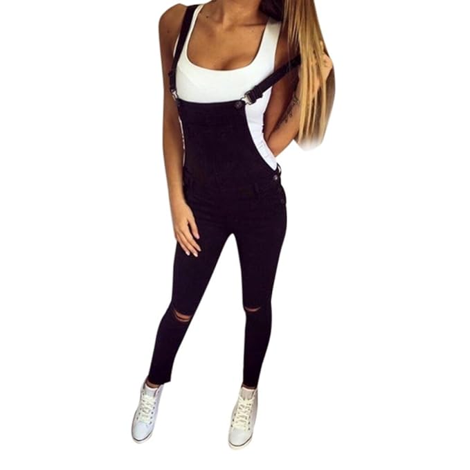 FORH Damen Klassisch Retro Latzhose Jeans Reizvolle Bodycon Skinny Hosenträger Jeans Straight Leg Stretch Denim Bib Hosen Spi