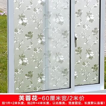 Xi W H Statische Fenster Glas Aufkleber Bad Durchscheinend Milchglas Folie Badezimmer Fenster Papier Papier Zellophan Hibiskus Blume 60cm Breit 2 M Amazon De Kuche Haushalt