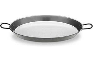 Polished Steel Valencian Paella pan 15 Inch (38cm) 8 Servings
