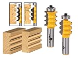 Triple Bead & Triple Flute 2 Bit Medium Molding Router Bits Set - Yonico 16261
