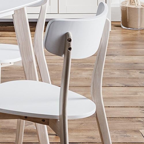 Julian Bowen Wood Casa Dining Chairs Set of 4, White/Limed Oak, Height: 80, Width: 50, Depth: 50cm - Image 3