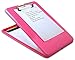 Saunders Pink SlimMate Plastic Storage Clipboard with Low Profile Clip - Portable Mobile Organizer for Home, Office, and Business Use (00835)