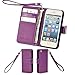 Wisdompro Wallet Case for iPhone 5, for iPhone 5s, for iPhone SE 2016, PU Leather Protective Phone Case Cover with Credit Card Slots and Magnetic Closure for iPhone SE 1st Generation/5s/5 - Purple
