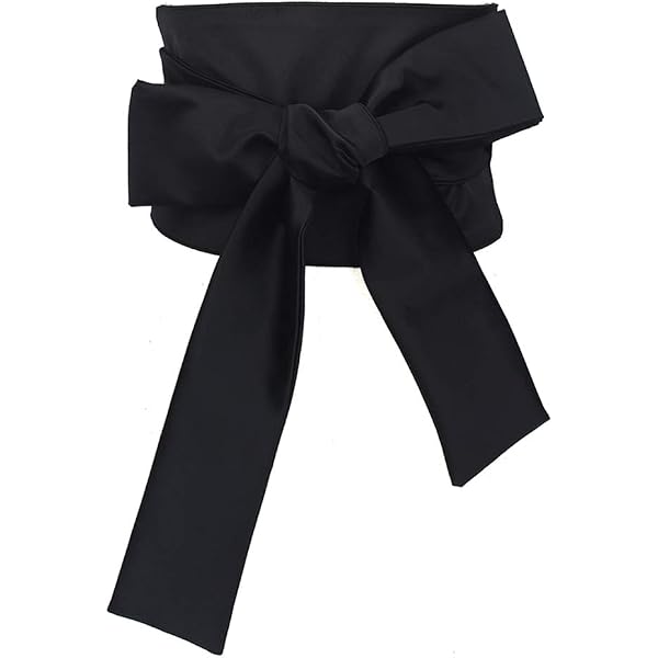 Inzegao Women Wide Belt Bow Self Tie Wrap Around Obi for  display picture 2