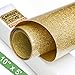 Glitter 10Inx5ft Gold Heat Transfer Vinyl Roll(HTV for T-Shirt Clothing Garment Bags