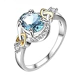 iLH® Clearance Rings,ZYooh 2018 Women Natural Gemstones Birthstone Bride Wedding Engagement Princess Rings Jewelry Gift (Blue, 9)