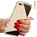 iPhone 7 Plus Cases, AMASELL[1-Pack][2-IN-1]Luxury Bling 3D Sparkle Diamond Metal Frame Bumper + Ultra Slim PC Hard Mirror Back Cover for iPhone 2016 5.5 Plus inches (Gold with bling)