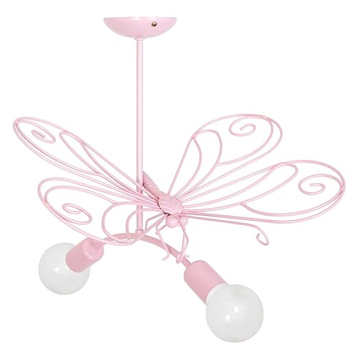 title=LAMPADA LAMPADARIO CAMERETTA BAMBINI FARFALLA2 ROSA CHIARO 3932