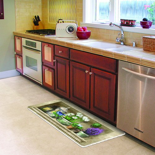 Apache Mills 60122137620X42 Cushion ComfortHerb Floral Kitchen Mat