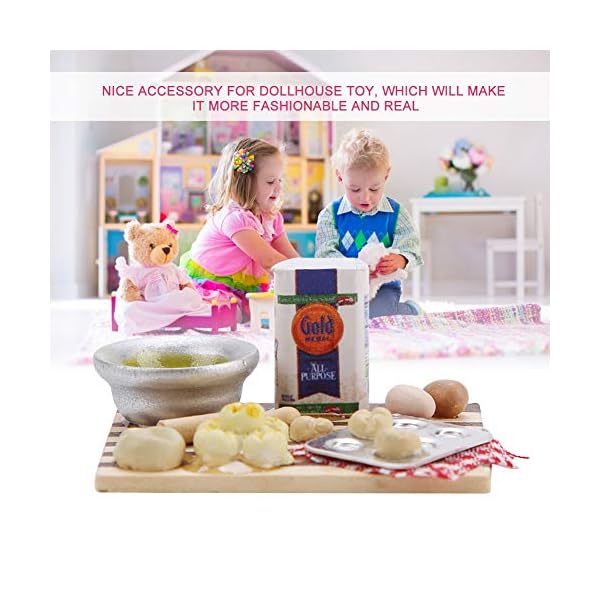 Zerodis Puppenhaus Essen Kochen Bord Spielzeug 1:12 Puppenhaus Zubehör Mini Spielhaus Spielzeug Miniatur Lebensmittel… – Bild 3
