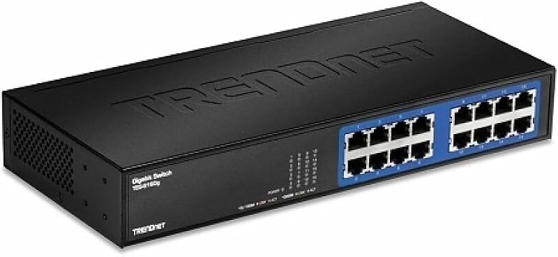 TRENDnet TEG-S16DG 16-Port Unmanaged Gigabit GREENnet Desktop Metal Switch