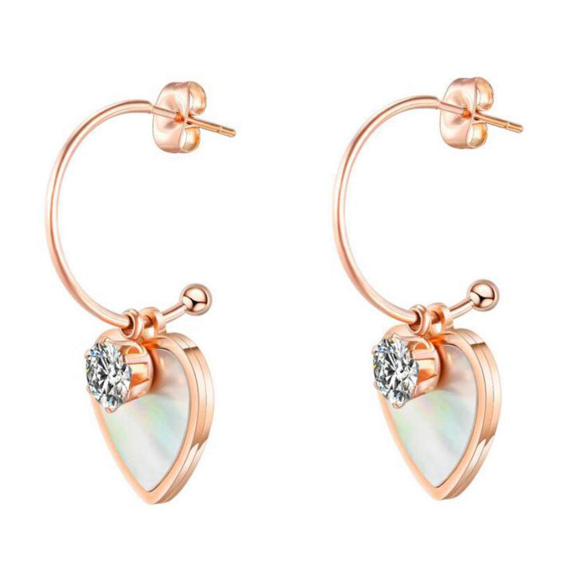 Caimeytie Women's Drop Earrings Crystal Heart Stainless steel girls gift valentines present