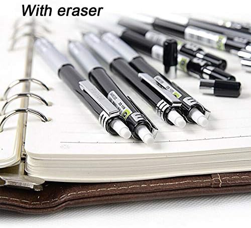 SUPERTOOL Automatic Mechanical Pencil HB Mechanical Pencil 0.5MM Pencil with Eraser (1 Pcs), Black - Image 3